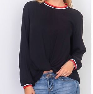 Black knot front shirt